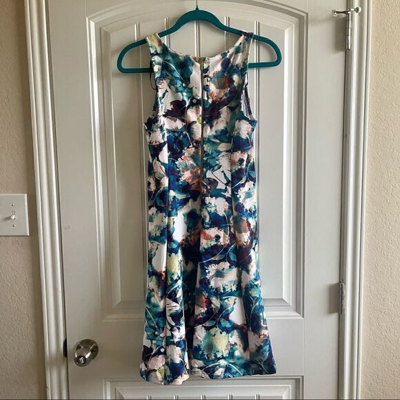 Worthington Blue Floral Sleeveless Fit & Flare Midi Dress; SZ 6; BNWT - Picture 2 of 8